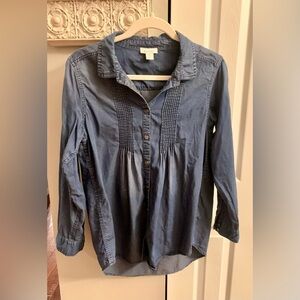 Sundance chambray pleated button down shirt - SZ M